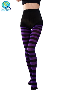 CALZE COLLANT RIGA NERO VIOLA DONNA